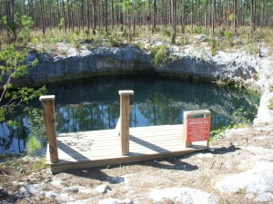 The sign at Sawmill Sink says it is a 'Restricted Site'