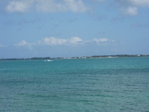 View of Green Turtle from across the water at the Ferry Dock