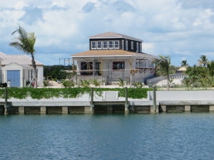 The back of The Bridge House - viewed from across the harbour