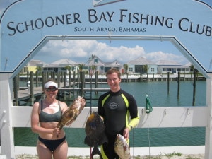 Spearing with Glen - Daniel and Marianna with 3 nice fish!